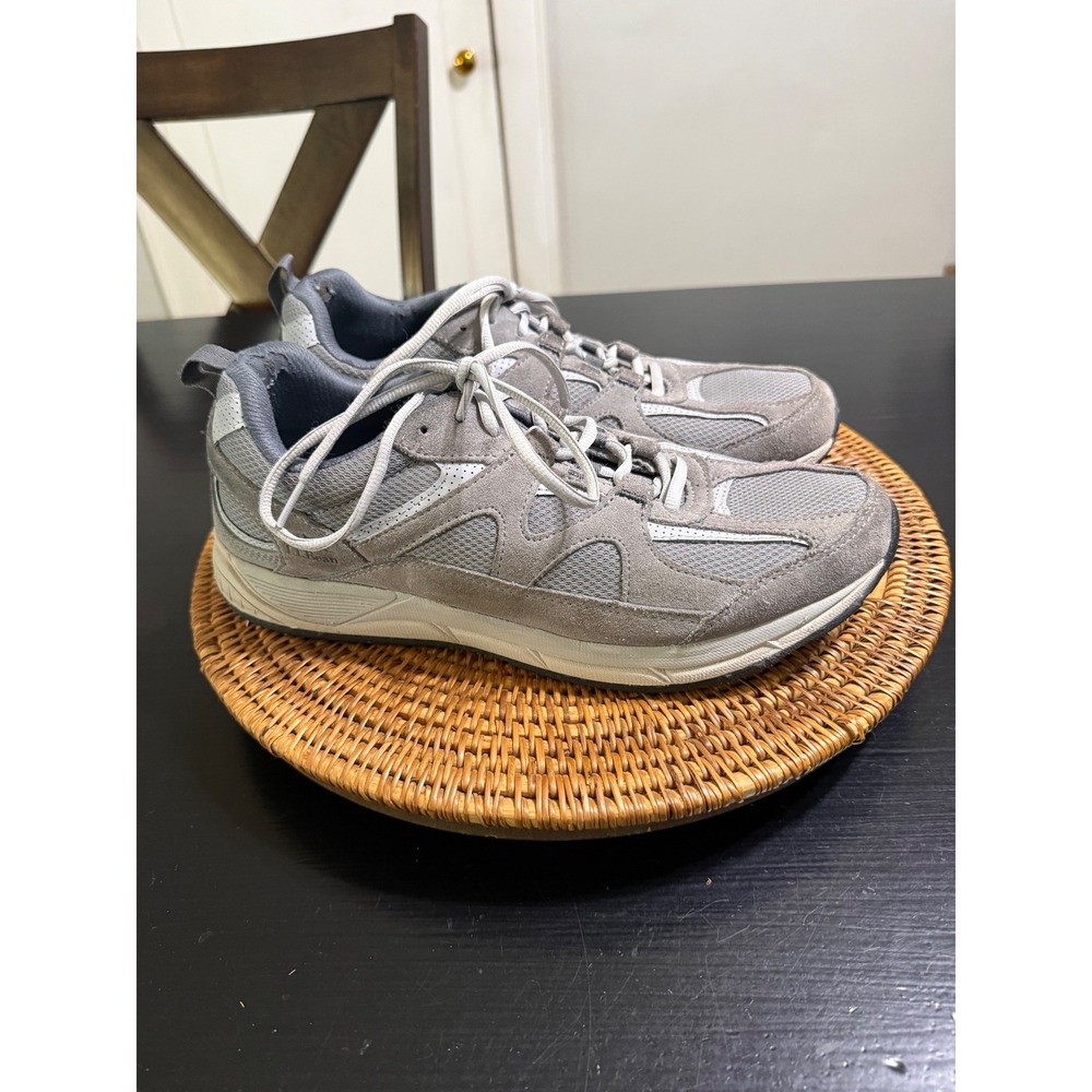 LL Bean Mens Northwoods Walking Shoes Gray Suede Mesh Sneakers